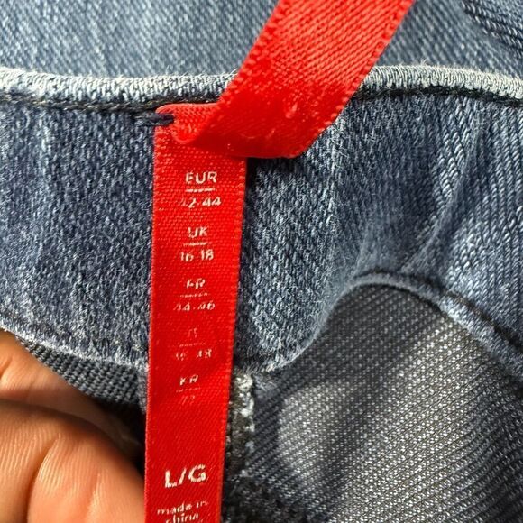 Spanx Jeans Womens Large Skinny Ankle Blue High Rise 30x36 Pull On - Picture 8 of 10